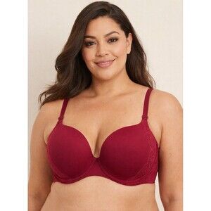 NEW Secret Treasures Burgundy Lace Underwire Bra 42C Full Coverage Sl Padded